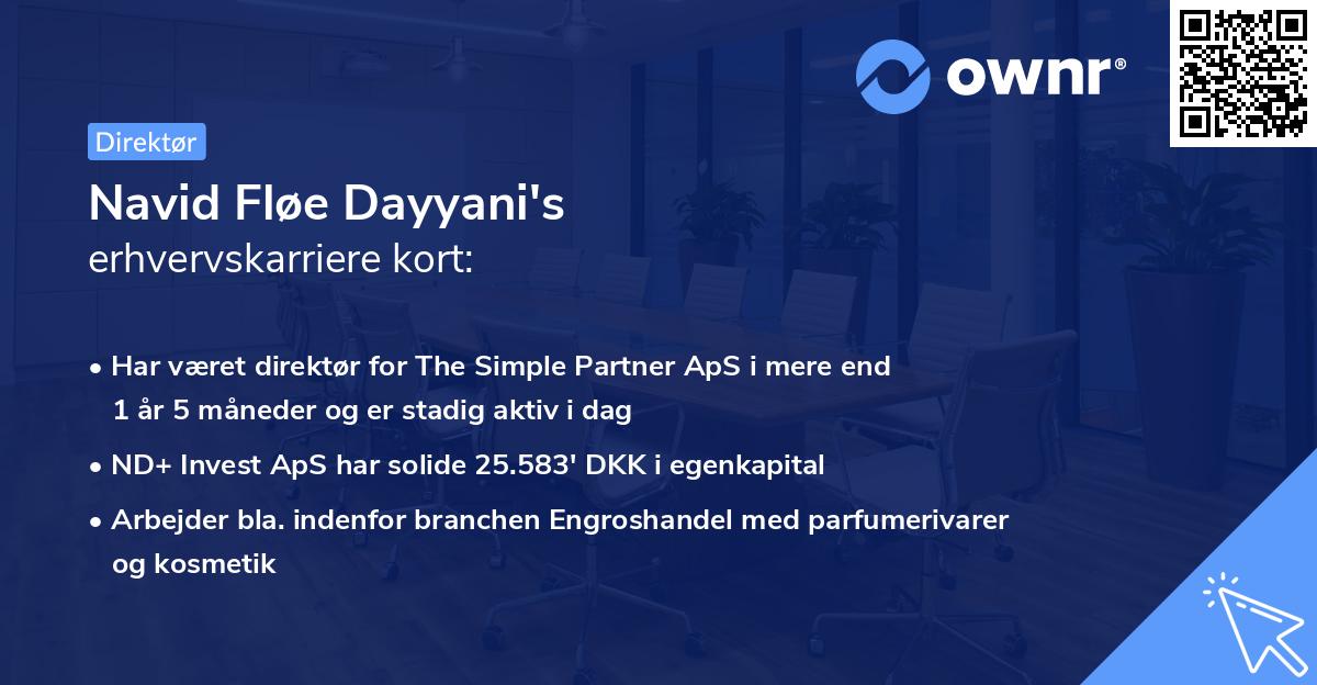 Navid Fløe Dayyani's erhvervskarriere kort