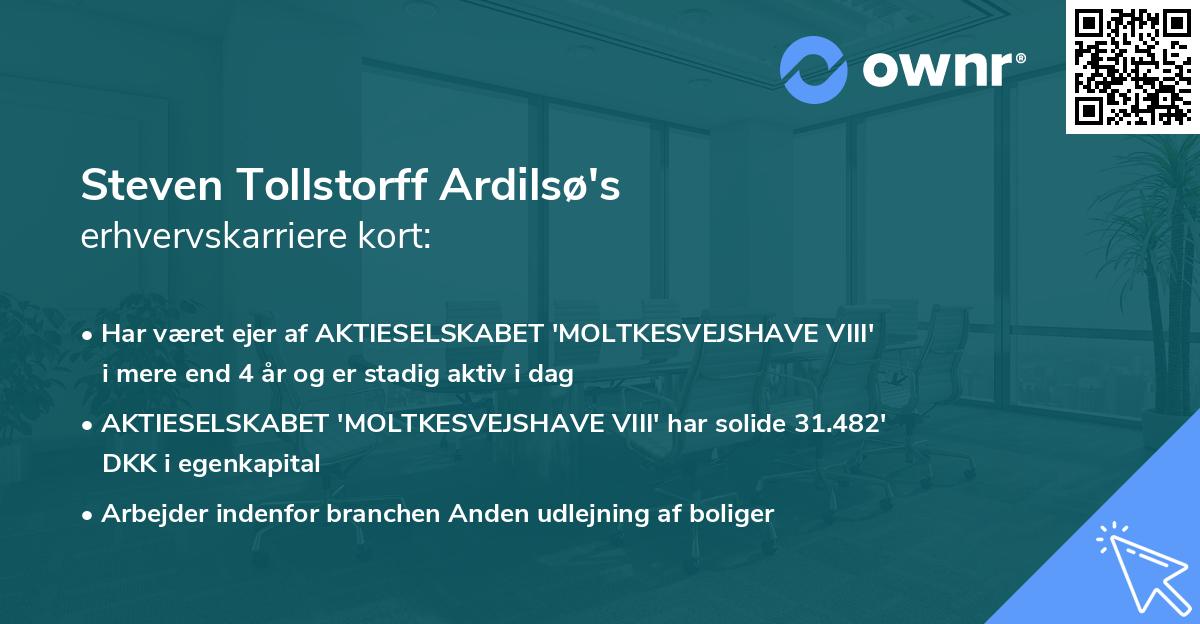 Steven Tollstorff Ardilsø's erhvervskarriere kort