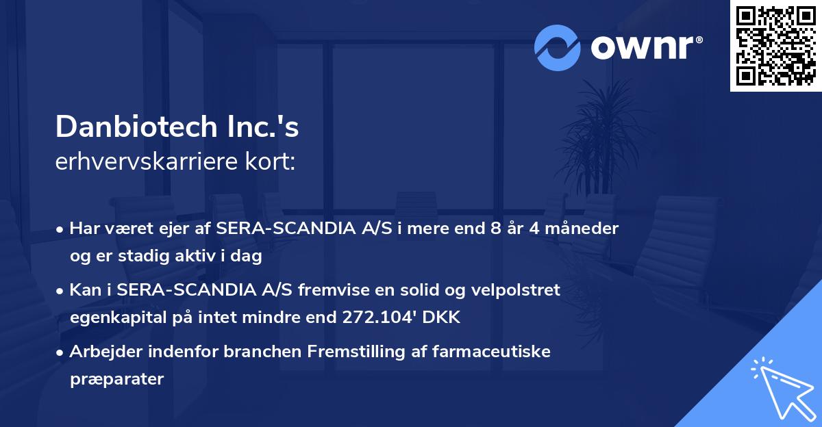 Danbiotech Inc.'s erhvervskarriere kort