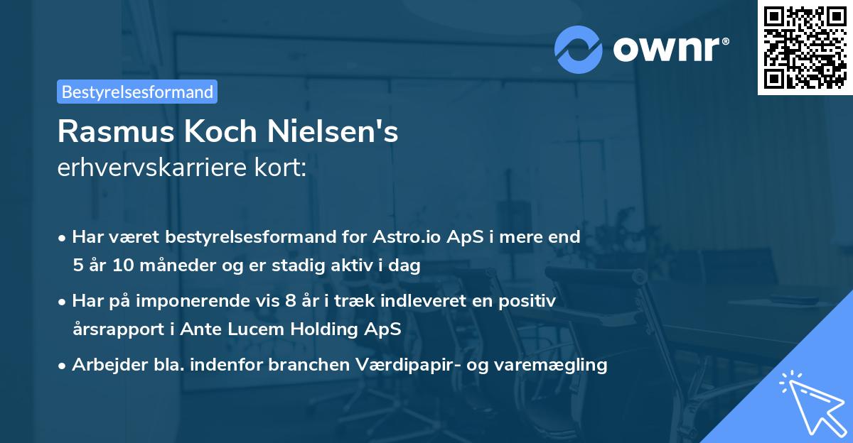 Rasmus Koch Nielsen's erhvervskarriere kort