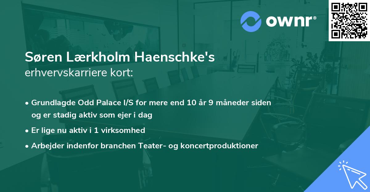 Søren Lærkholm Haenschke's erhvervskarriere kort