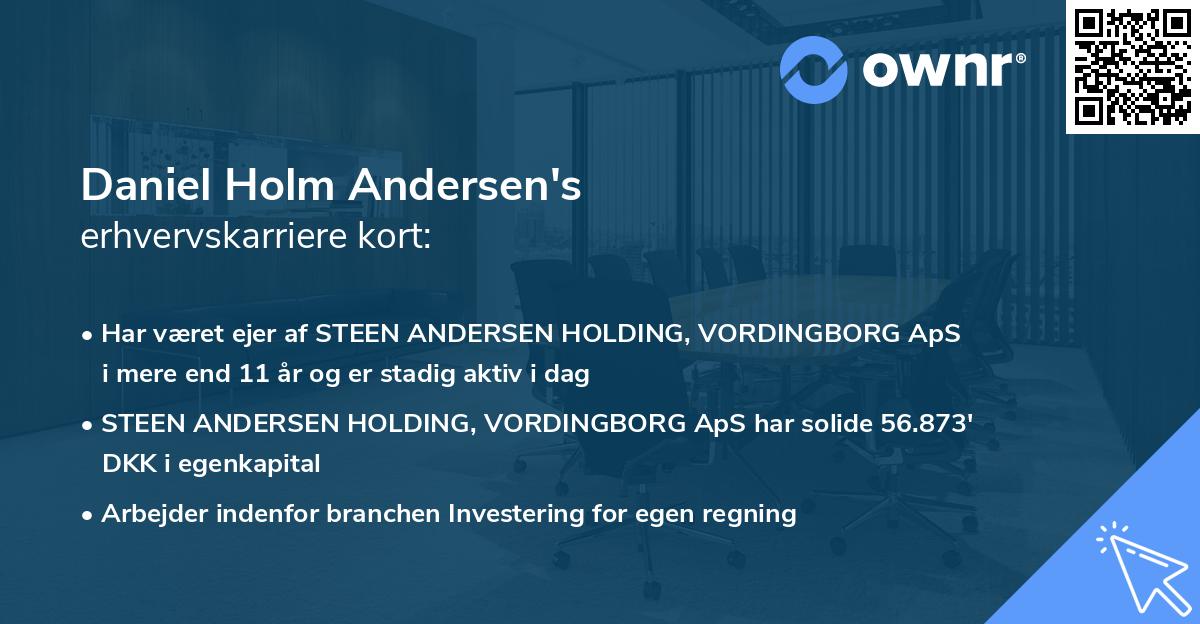 Daniel Holm Andersen's erhvervskarriere kort