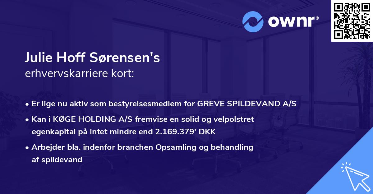 Julie Hoff Sørensen's erhvervskarriere kort