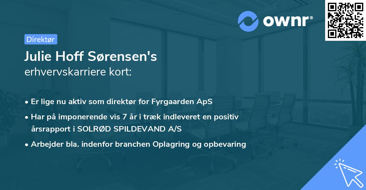 Julie Hoff Sørensen's erhvervskarriere kort