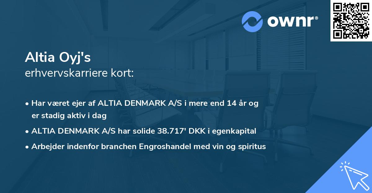 Altia Oyj's erhvervskarriere kort