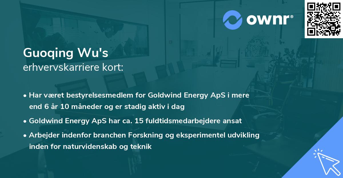 Guoqing Wu's erhvervskarriere kort