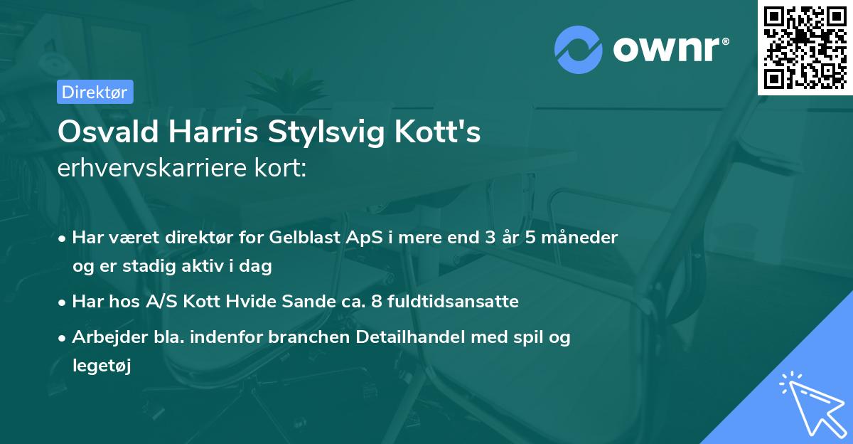 Osvald Harris Stylsvig Kott's erhvervskarriere kort