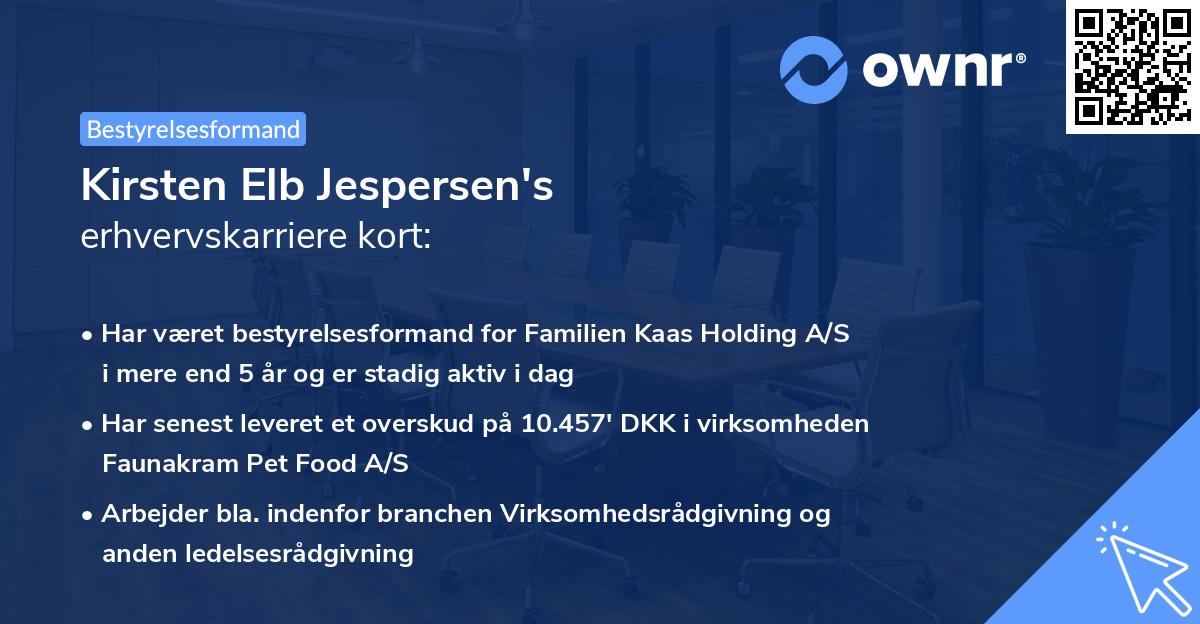 Kirsten Elb Jespersen's erhvervskarriere kort