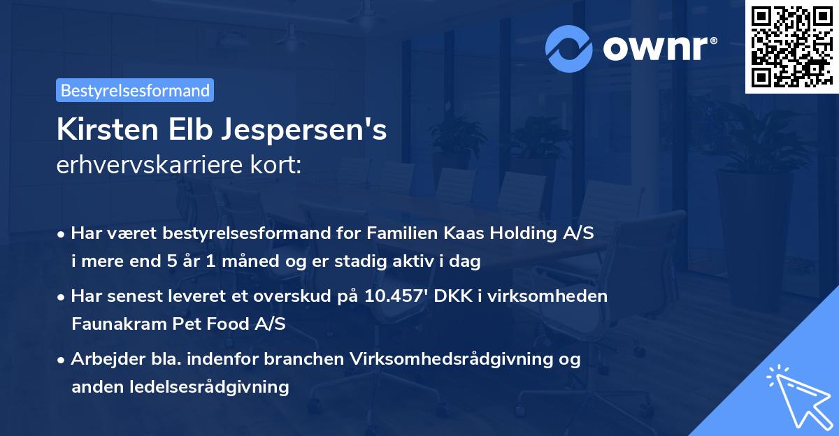 Kirsten Elb Jespersen's erhvervskarriere kort