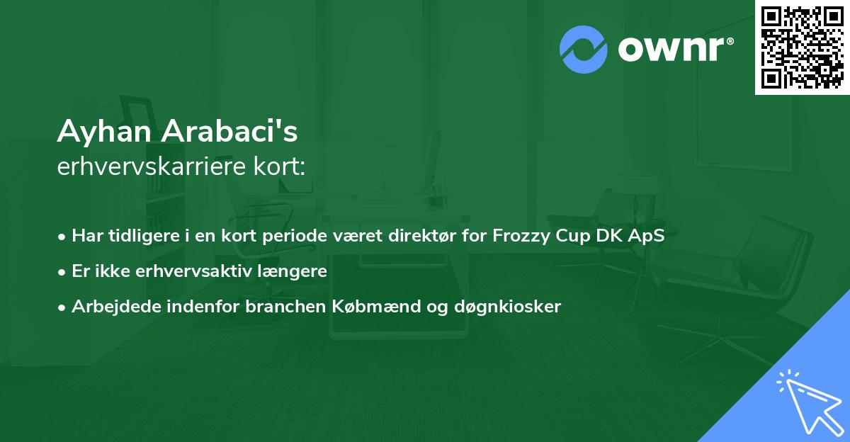 Ayhan Arabaci's erhvervskarriere kort