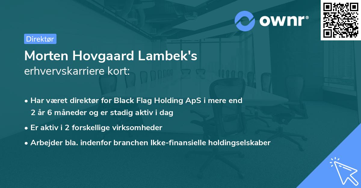 Morten Hovgaard Lambek's erhvervskarriere kort