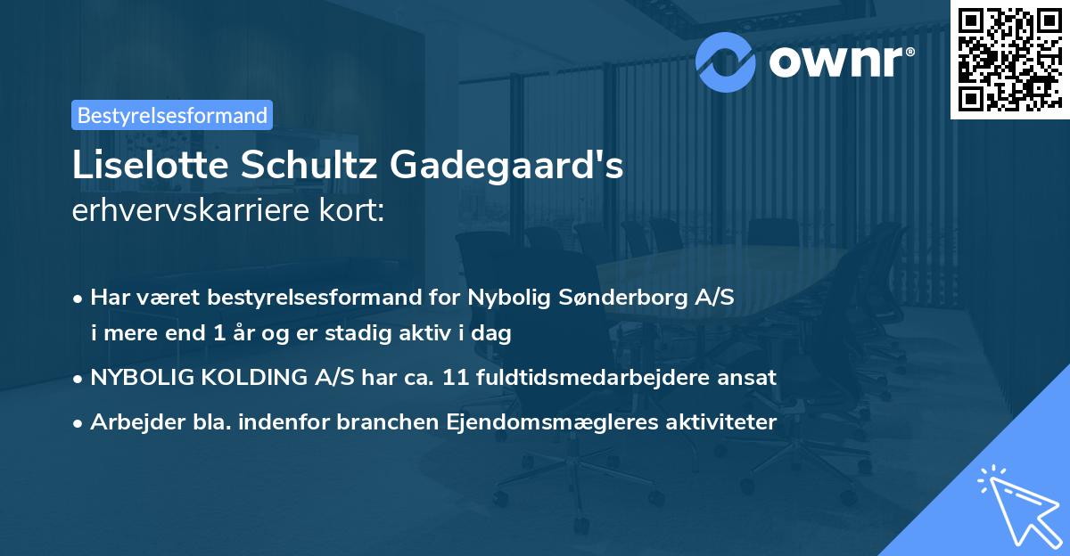 Liselotte Schultz Gadegaard's erhvervskarriere kort