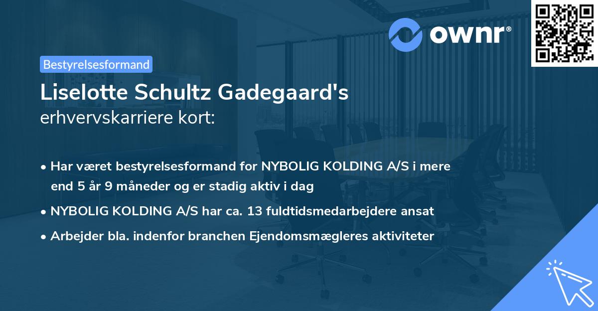 Liselotte Schultz Gadegaard's erhvervskarriere kort