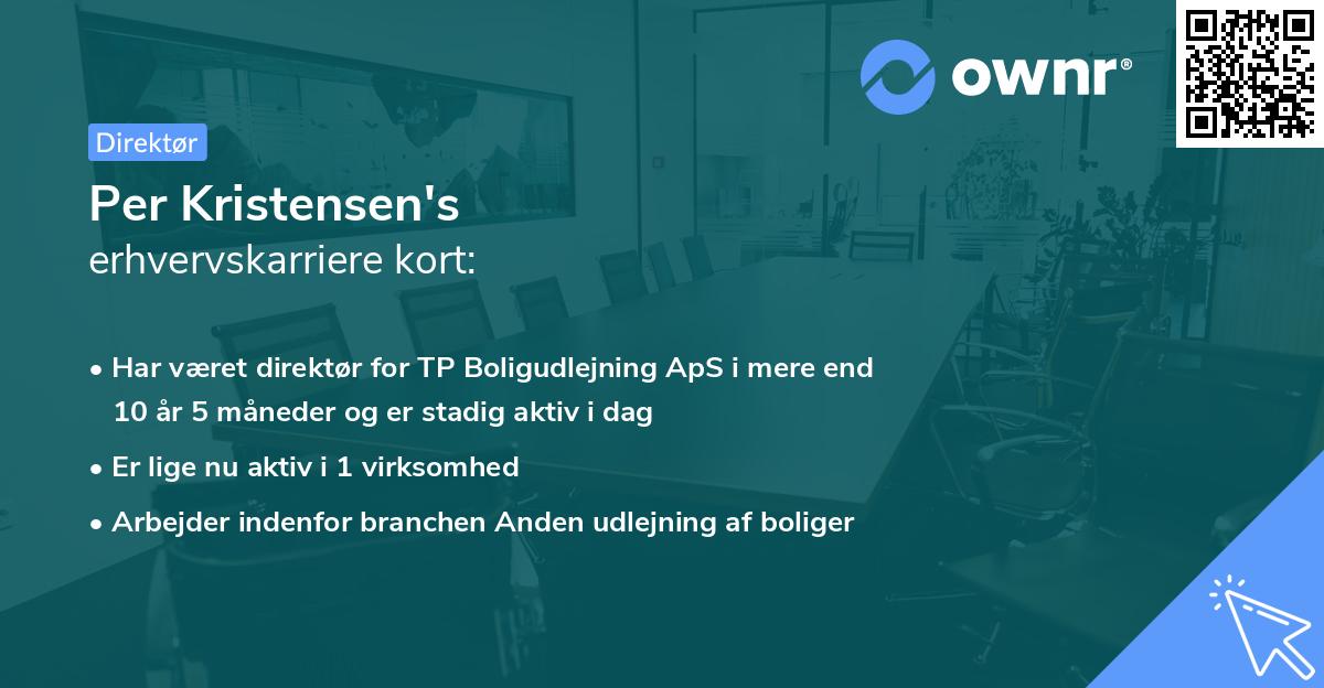 Per Kristensen's erhvervskarriere kort