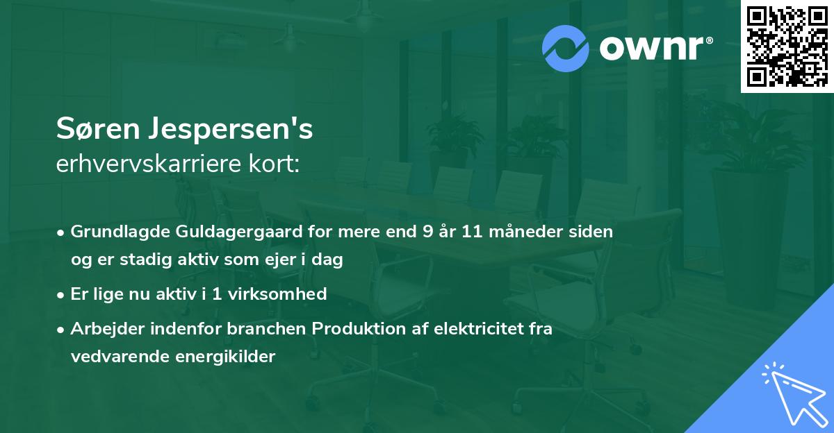 Søren Jespersen's erhvervskarriere kort