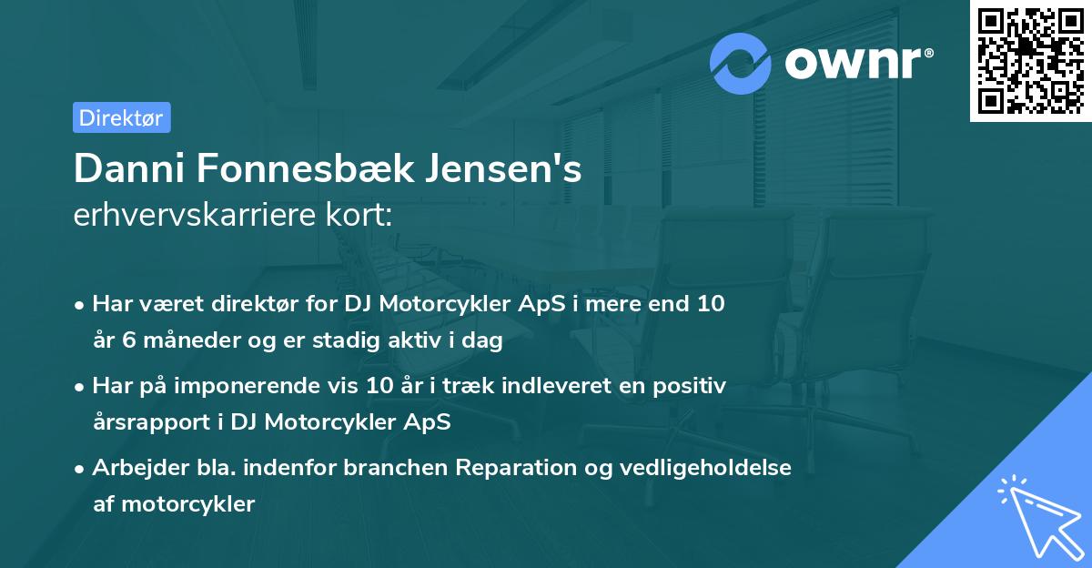 Danni Fonnesbæk Jensen's erhvervskarriere kort