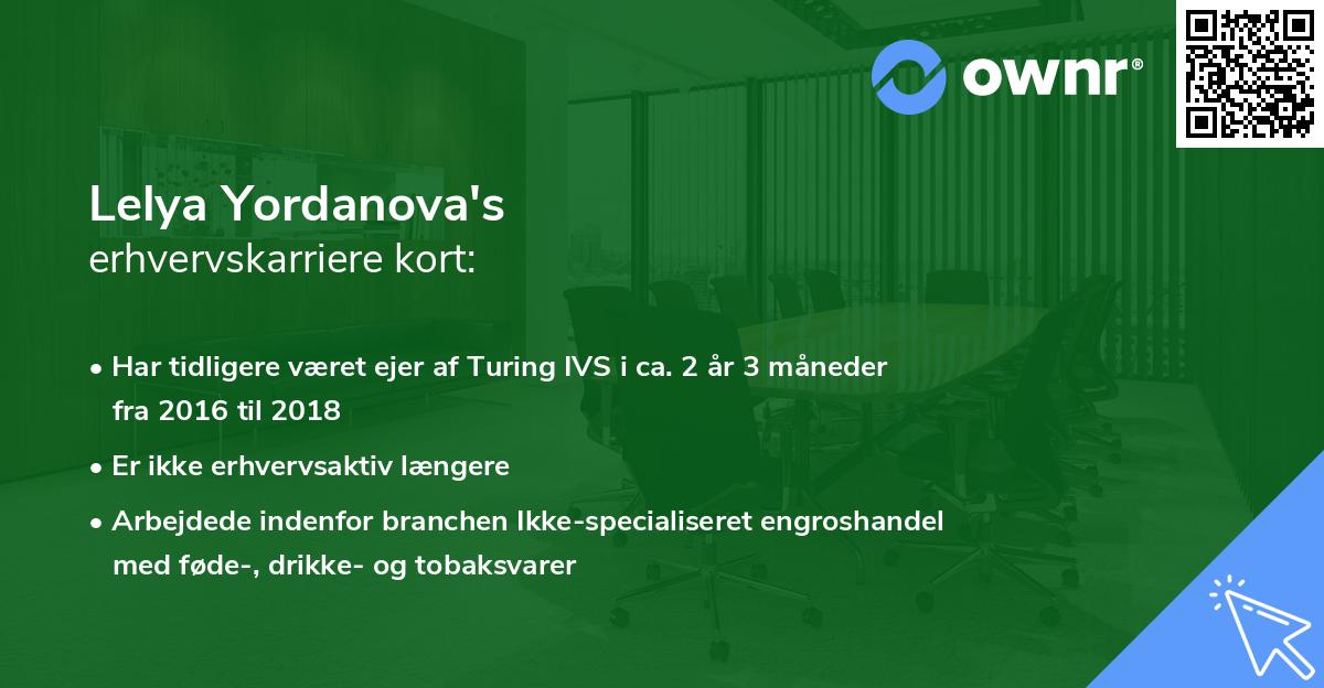Lelya Yordanova's erhvervskarriere kort