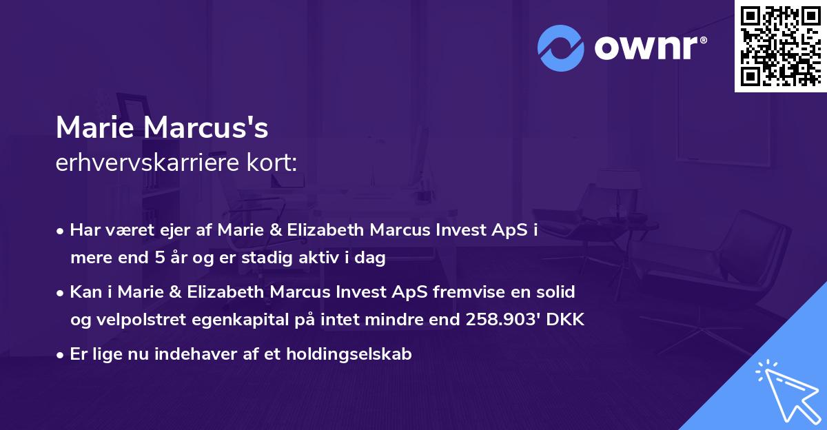 Marie Marcus's erhvervskarriere kort