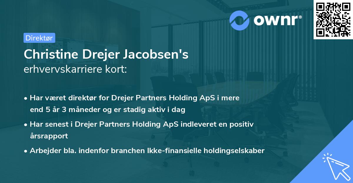 Christine Drejer Jacobsen's erhvervskarriere kort