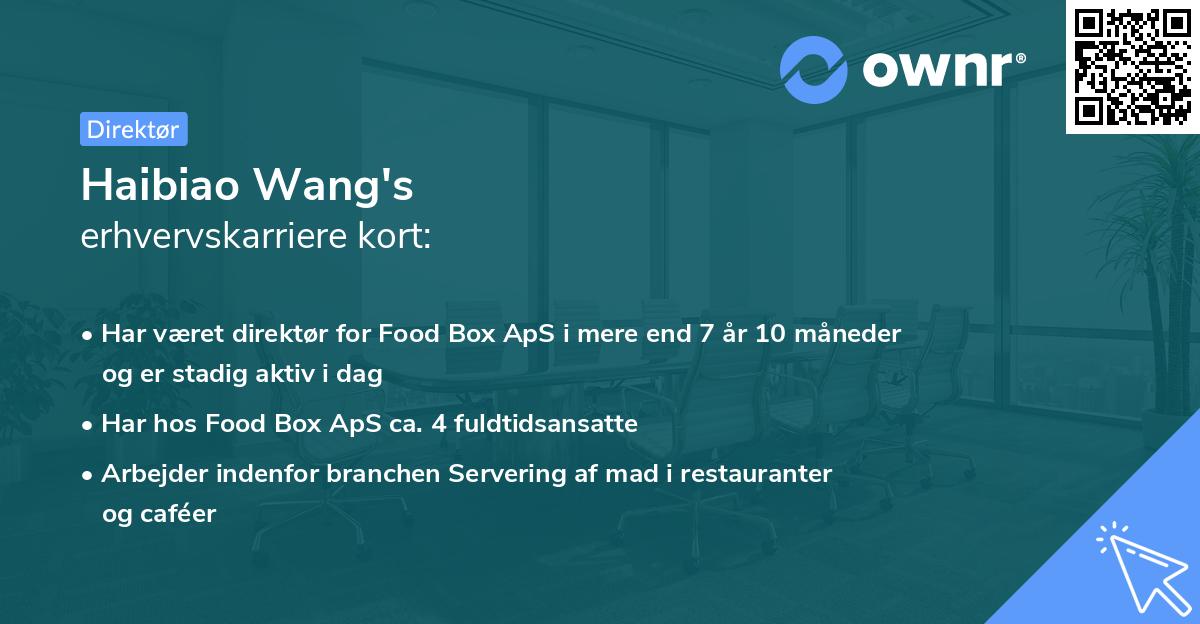 Haibiao Wang's erhvervskarriere kort