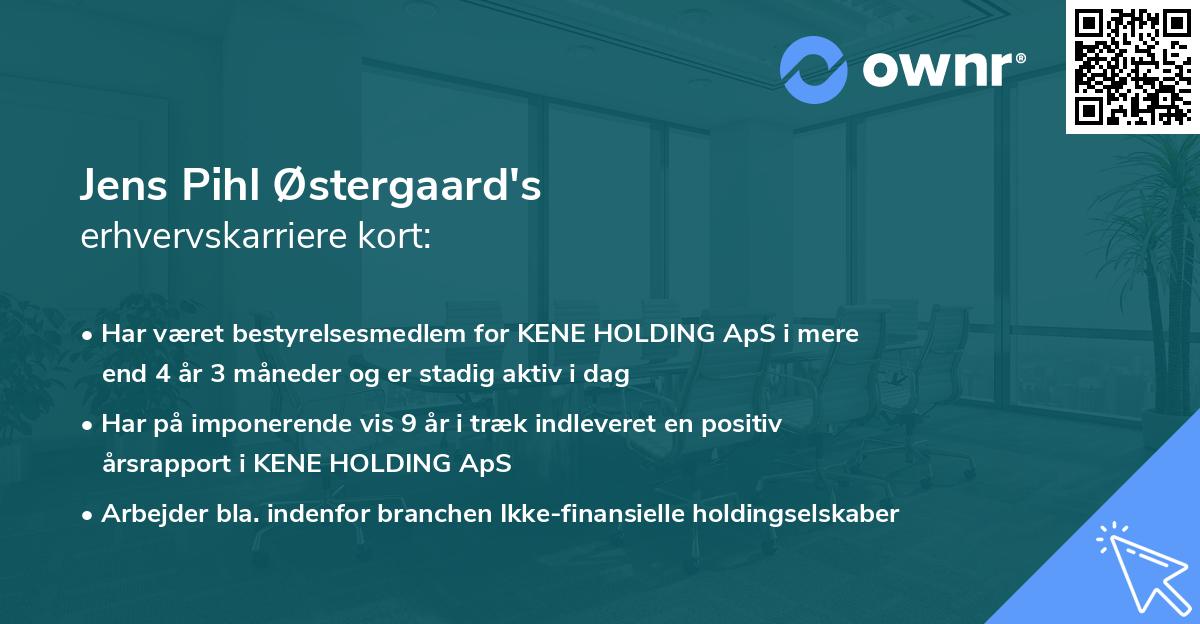 Jens Pihl Østergaard's erhvervskarriere kort