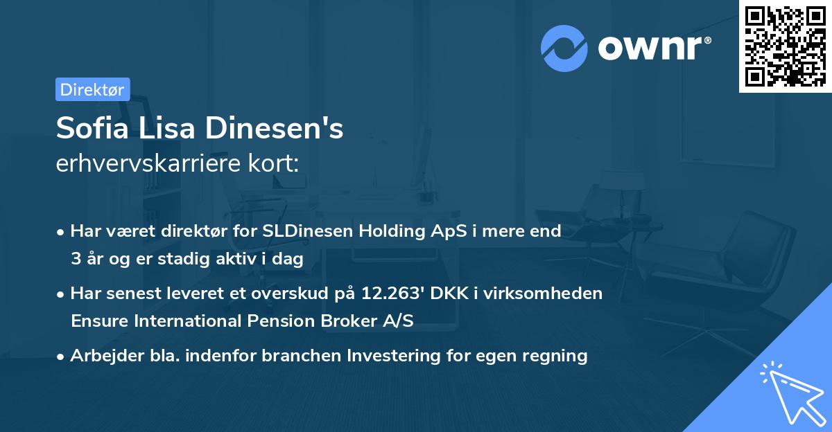 Sofia Lisa Dinesen's erhvervskarriere kort