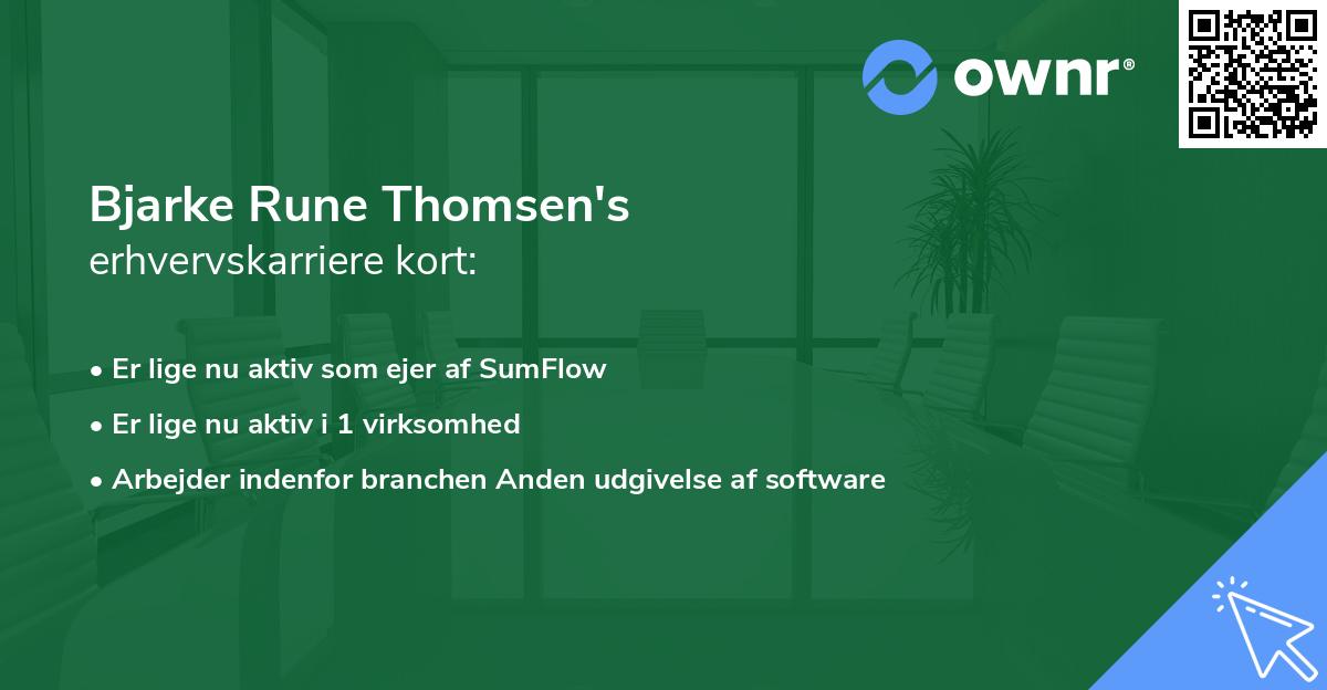 Bjarke Rune Thomsen's erhvervskarriere kort