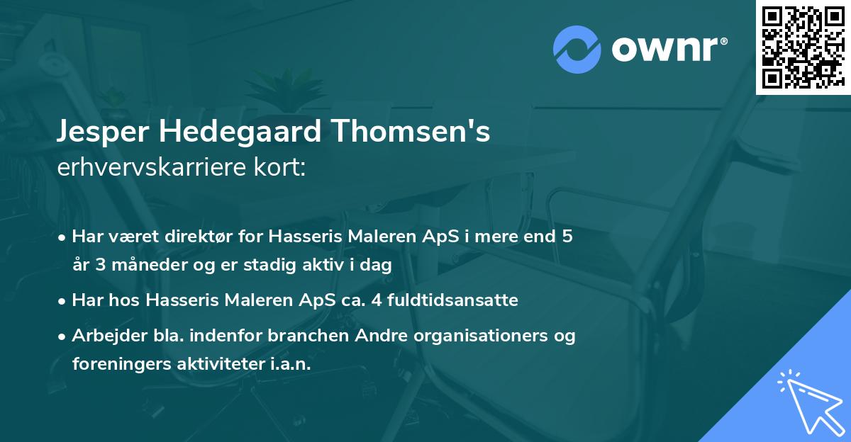 Jesper Hedegaard Thomsen's erhvervskarriere kort