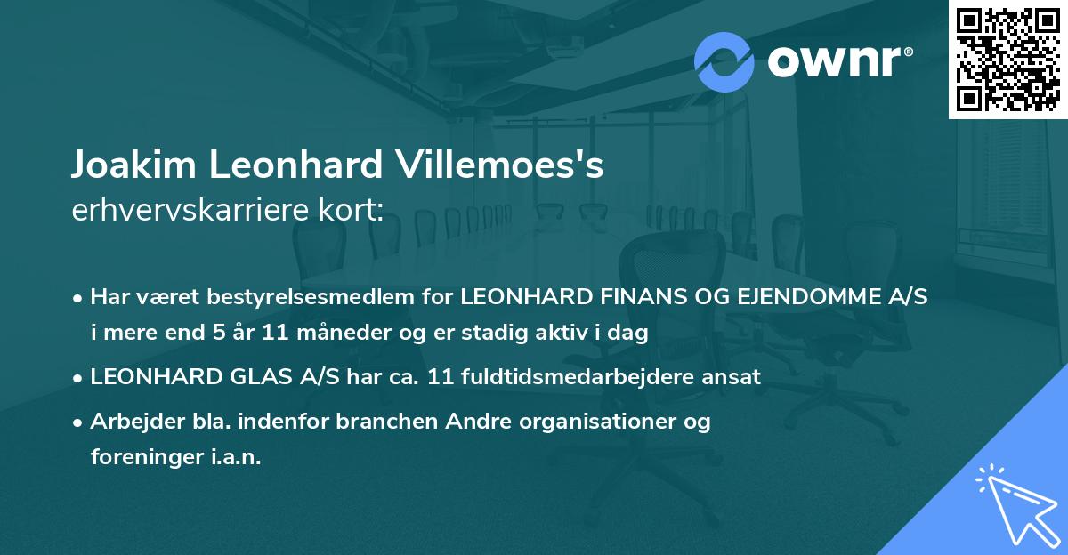 Joakim Leonhard Villemoes's erhvervskarriere kort