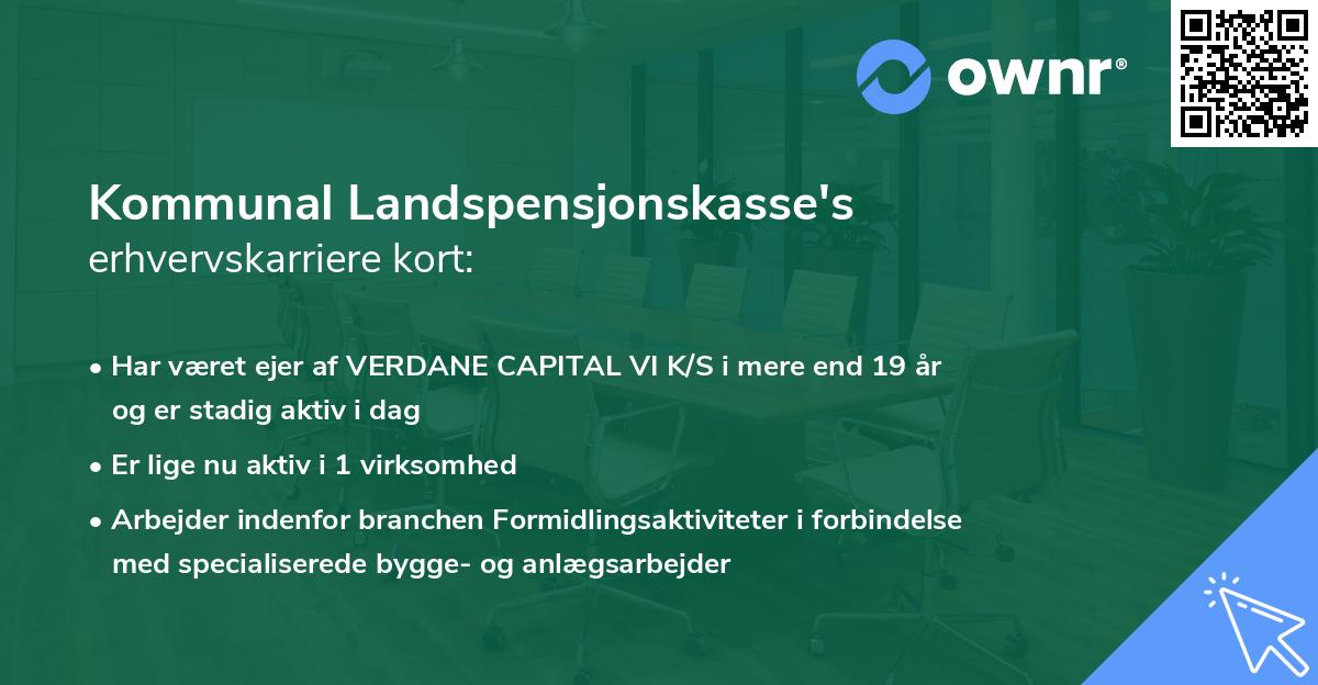 Kommunal Landspensjonskasse's erhvervskarriere kort