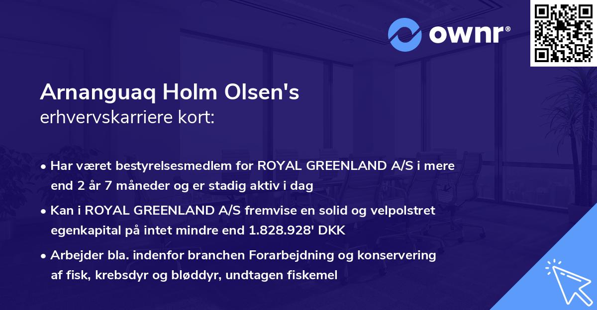 Arnanguaq Holm Olsen's erhvervskarriere kort