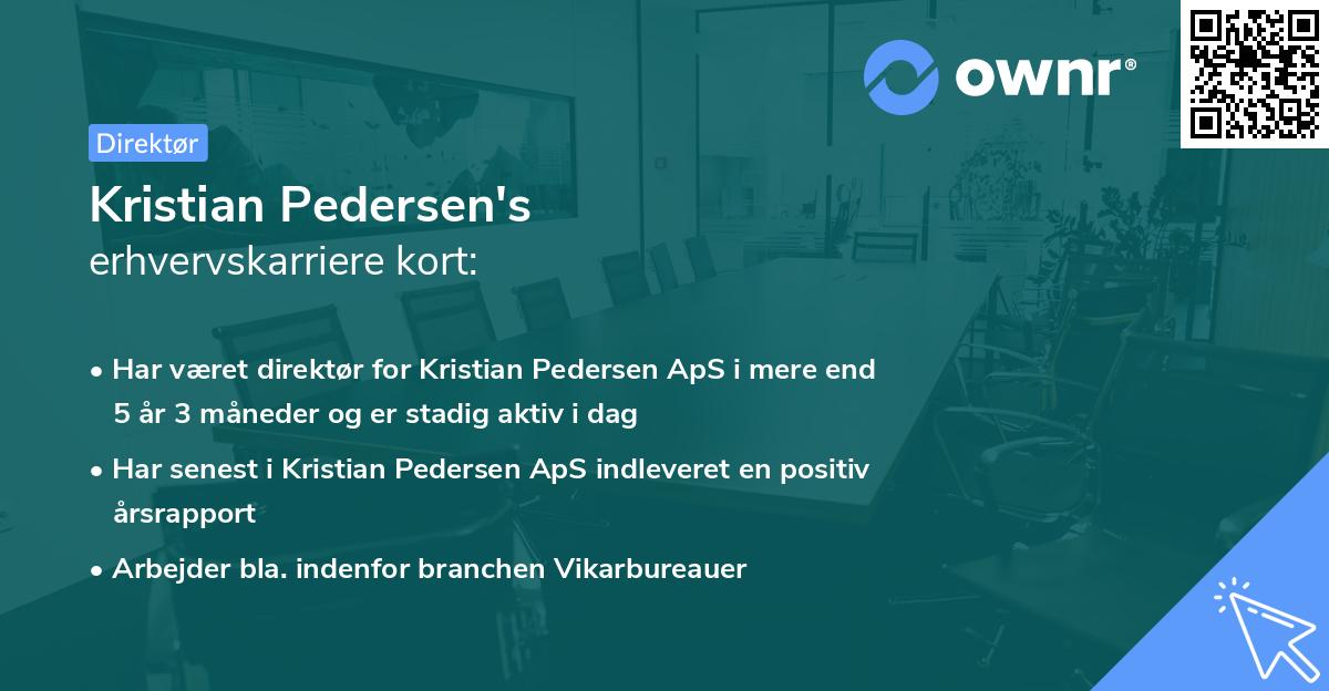 Kristian Pedersen's erhvervskarriere kort