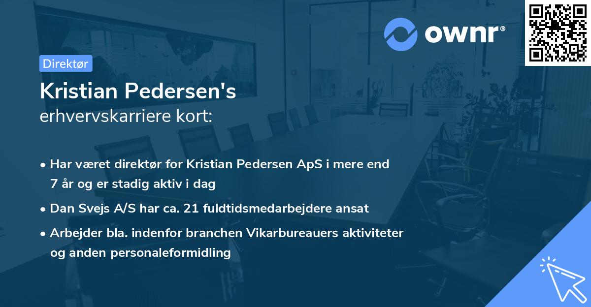Kristian Pedersen's erhvervskarriere kort