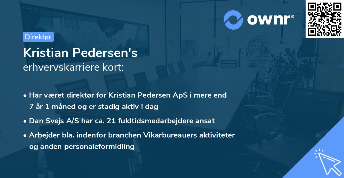 Kristian Pedersen's erhvervskarriere kort
