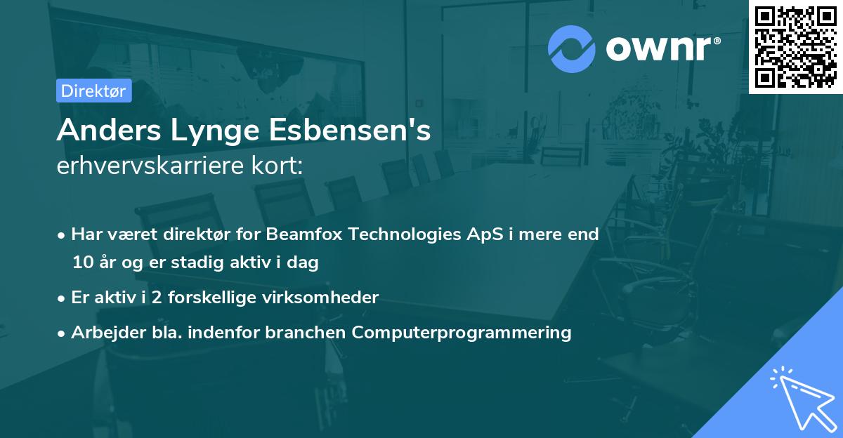 Anders Lynge Esbensen's erhvervskarriere kort