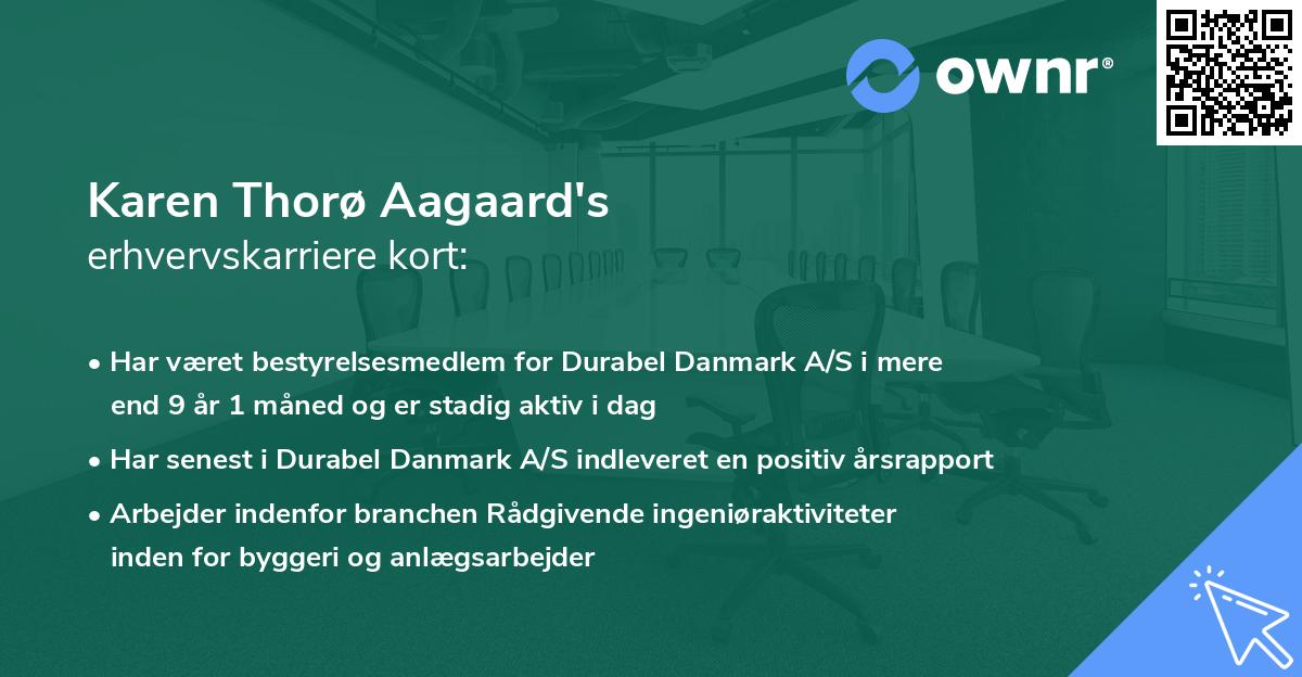Karen Thorø Aagaard's erhvervskarriere kort