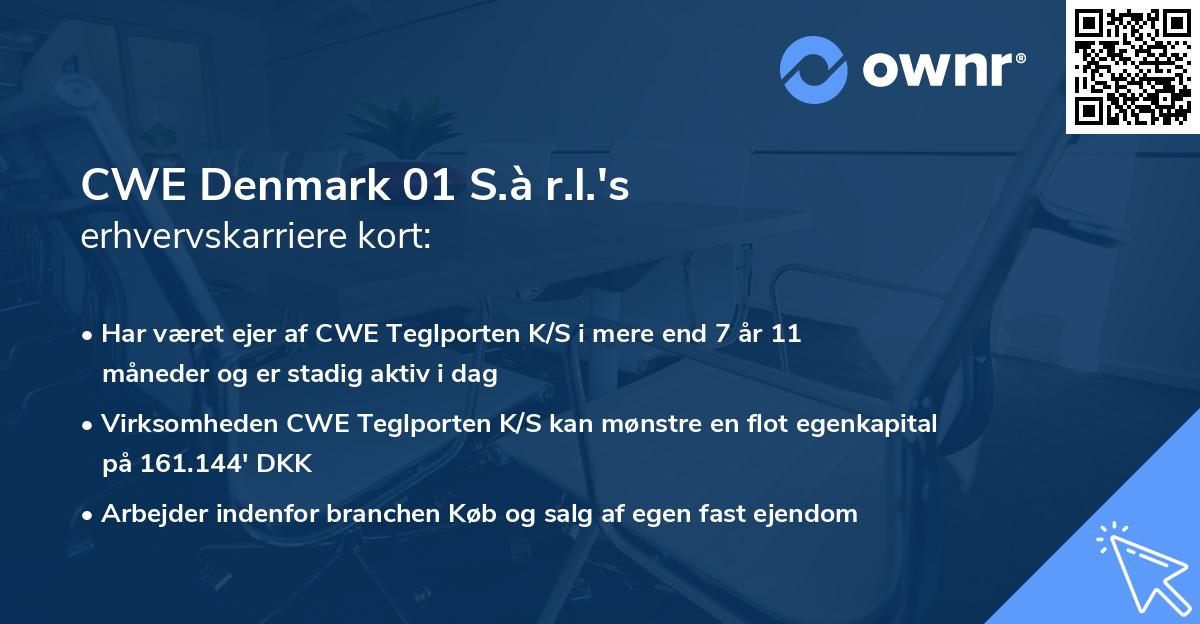 CWE Denmark 01 S.à r.l.'s erhvervskarriere kort