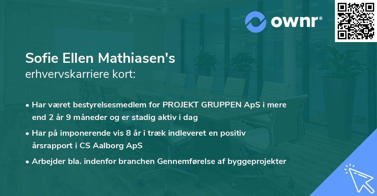 Sofie Ellen Mathiasen's erhvervskarriere kort