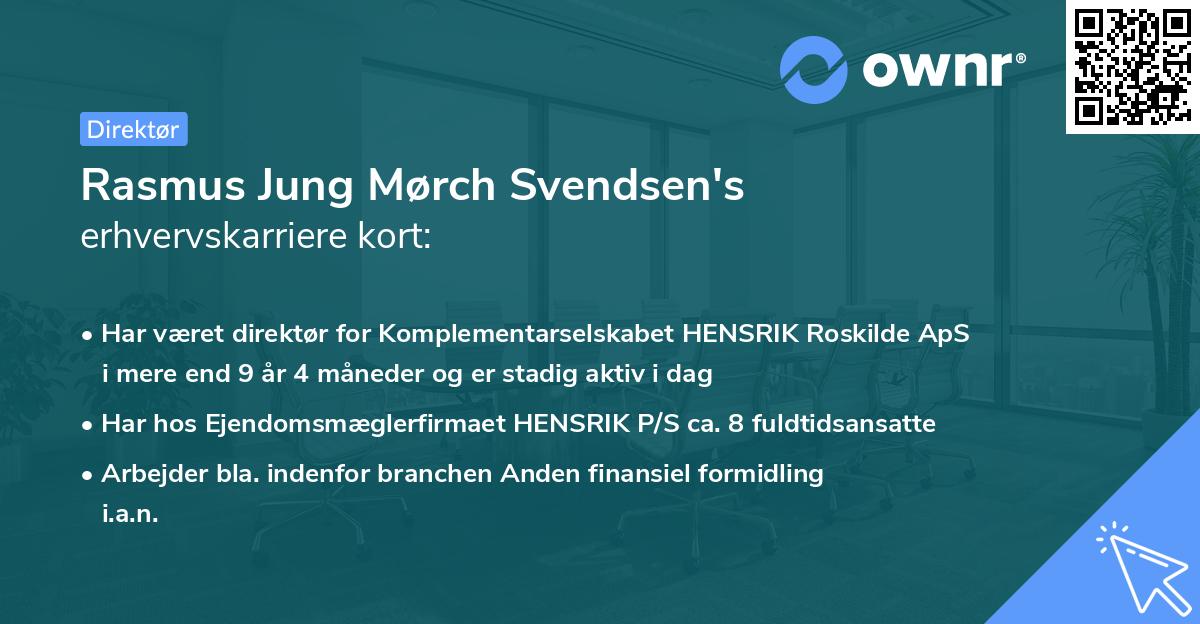 Rasmus Jung Mørch Svendsen's erhvervskarriere kort