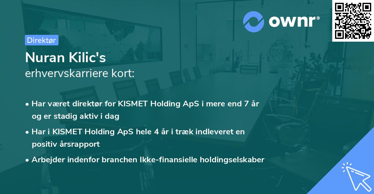 Nuran Kilic's erhvervskarriere kort