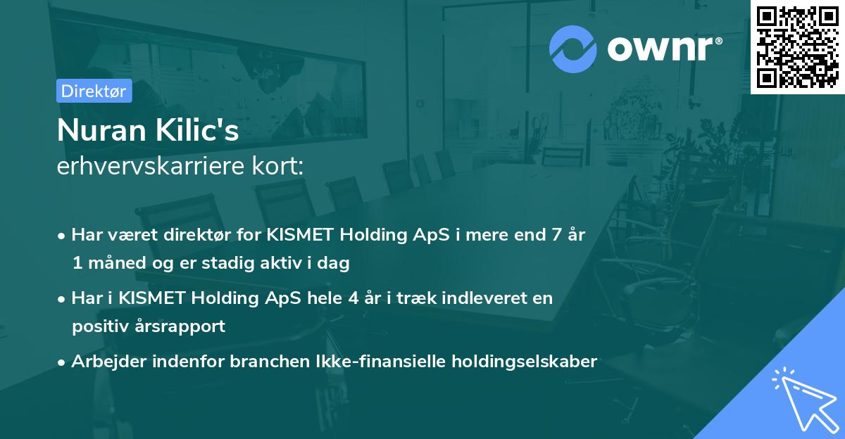 Nuran Kilic's erhvervskarriere kort