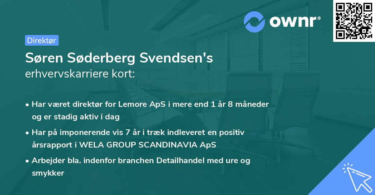 Søren Søderberg Svendsen's erhvervskarriere kort