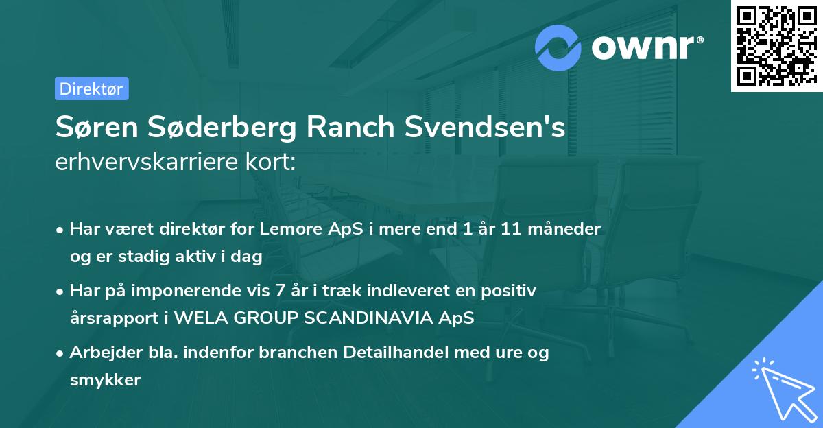 Søren Søderberg Ranch Svendsen's erhvervskarriere kort
