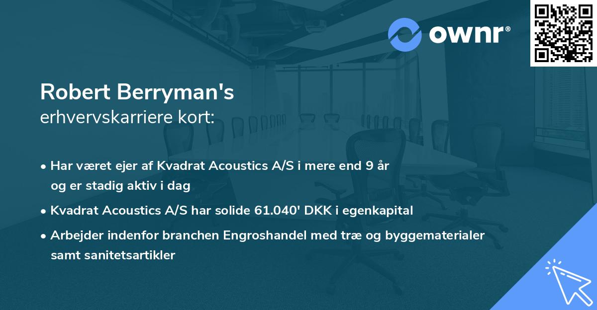Robert Berryman's erhvervskarriere kort