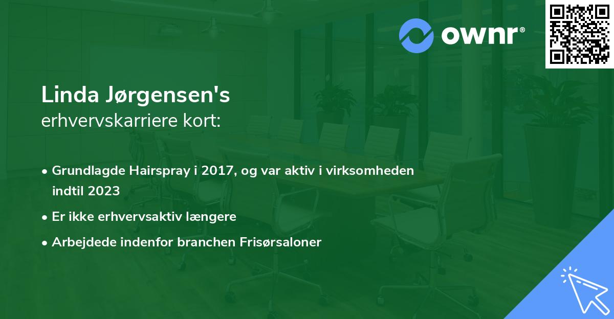 Linda Jørgensen's erhvervskarriere kort