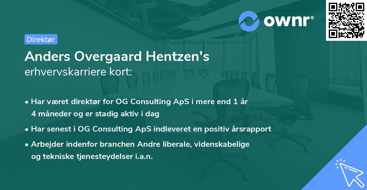 Anders Overgaard Hentzen's erhvervskarriere kort