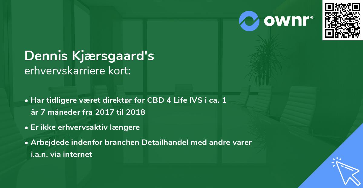 Dennis Kjærsgaard's erhvervskarriere kort