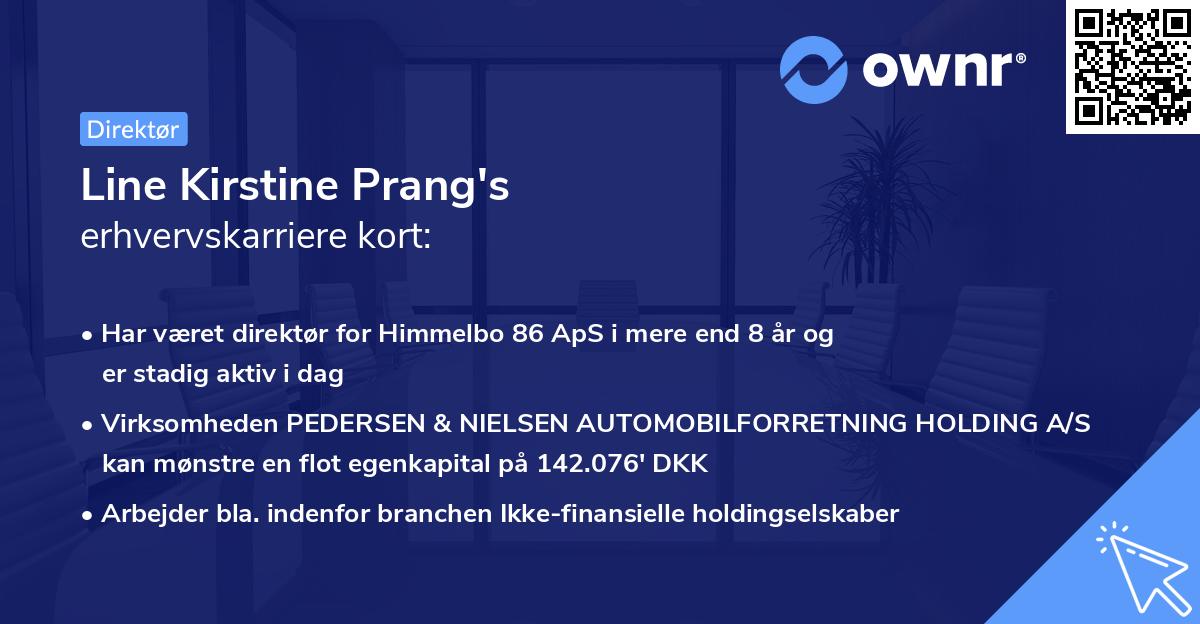 Line Kirstine Prang's erhvervskarriere kort