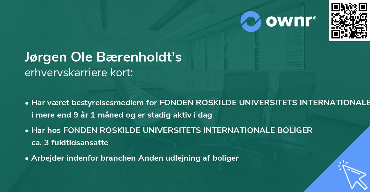 Jørgen Ole Bærenholdt's erhvervskarriere kort