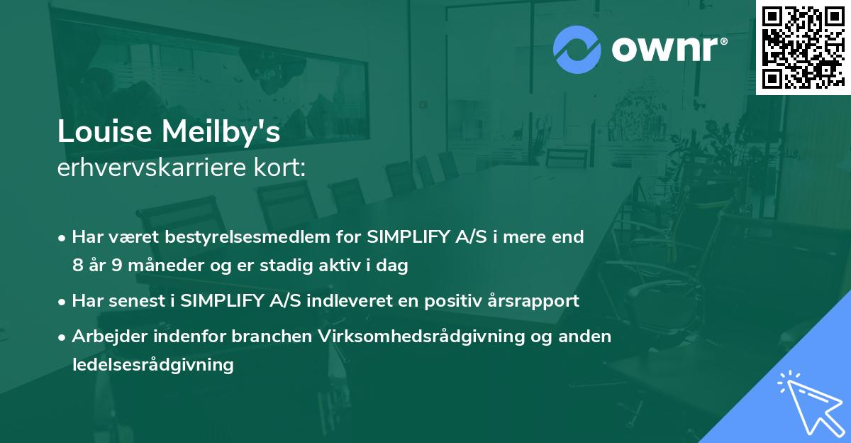 Louise Meilby's erhvervskarriere kort